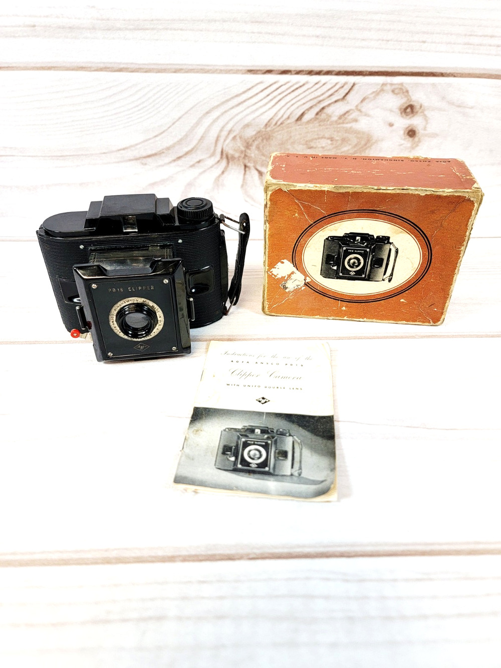 Vintage PD16 Clipper AGFA Ansco Camera in Original Box w/ Instruction Booklet